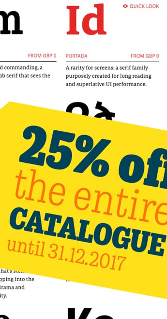Custom Font for  - 25% discount on every family by Typetogether