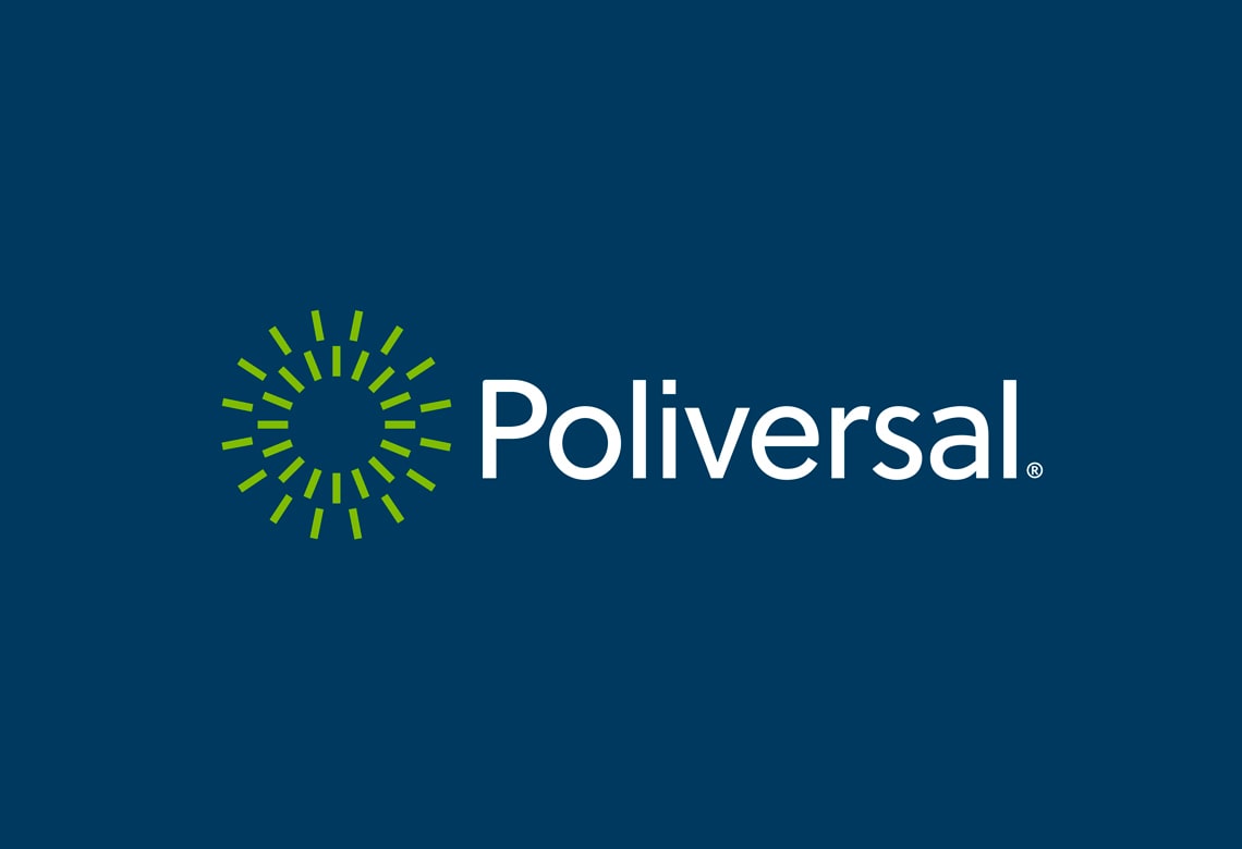 The new Poliversal logo and corporate identity uses Soleil