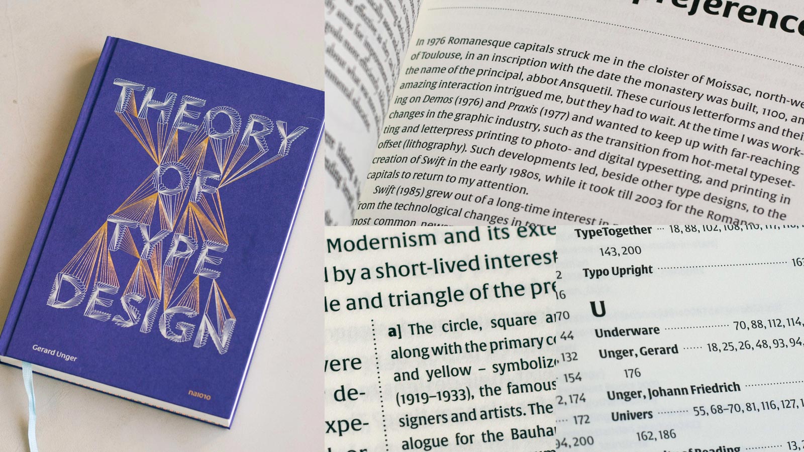 Alverata and Sanserata in Dr Gerard Unger’s ‘Theory of Type Design’ book