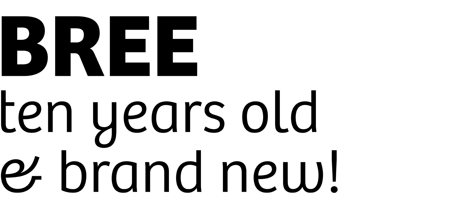 new Bree, Bree Cyrillic and Bree Greek