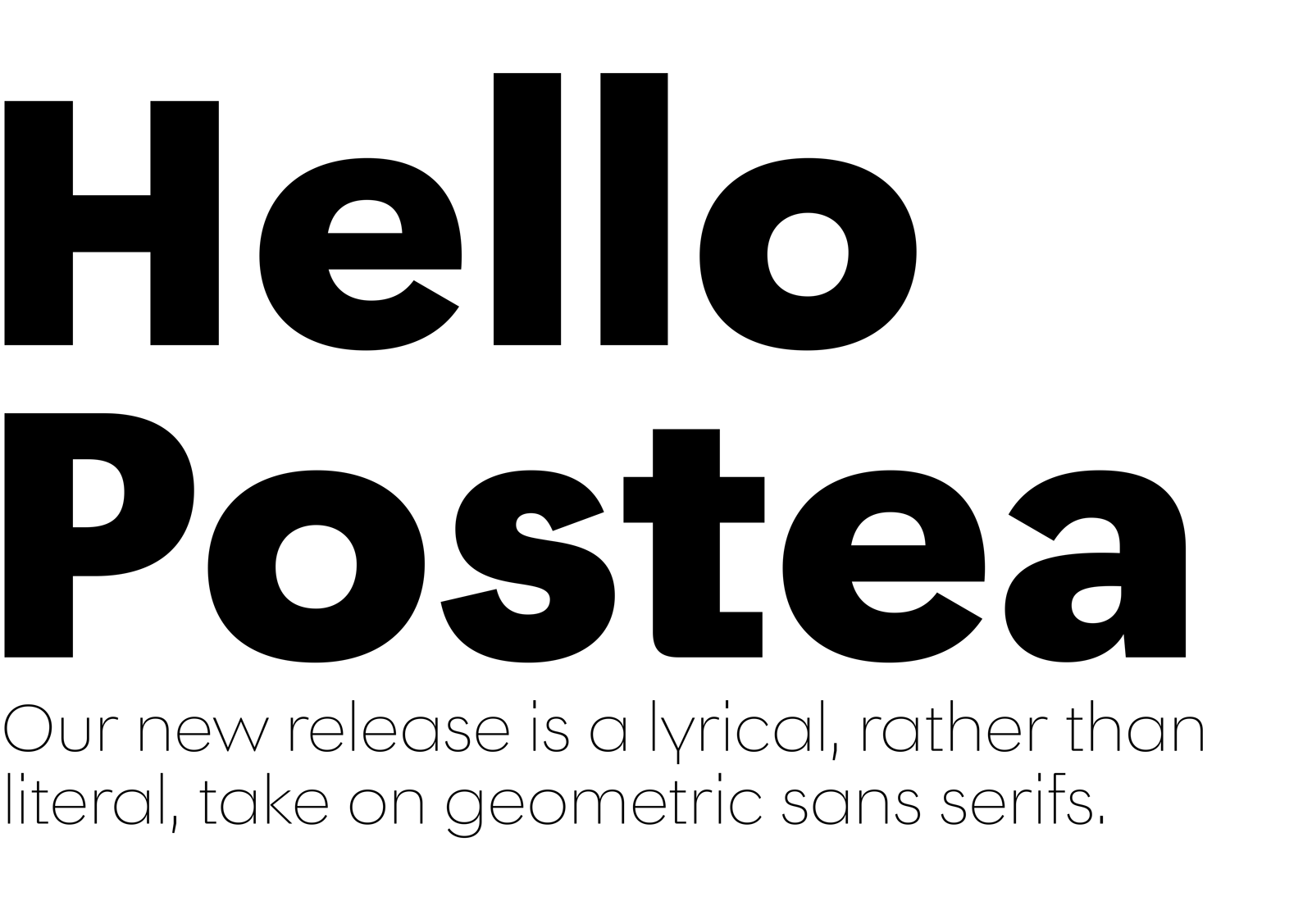 Postea, a new geometric sans by TypeTogether