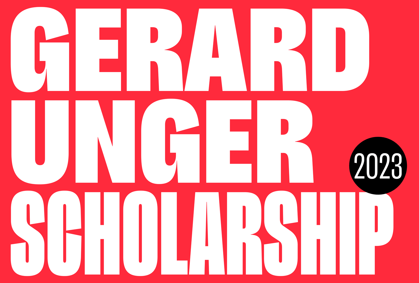 Gerard Unger Scholarship 2023