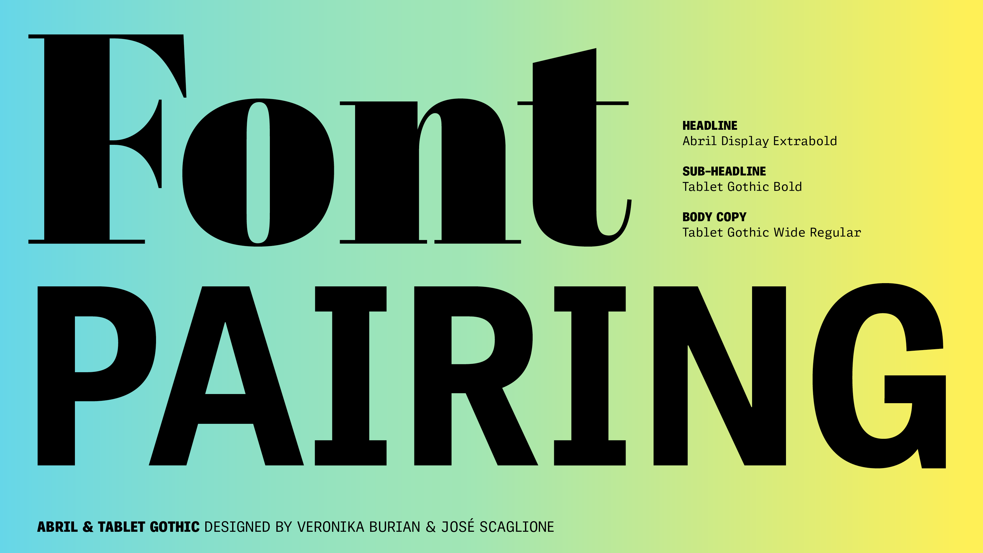  Typographic matchmaking Abril + Tablet Gothic 