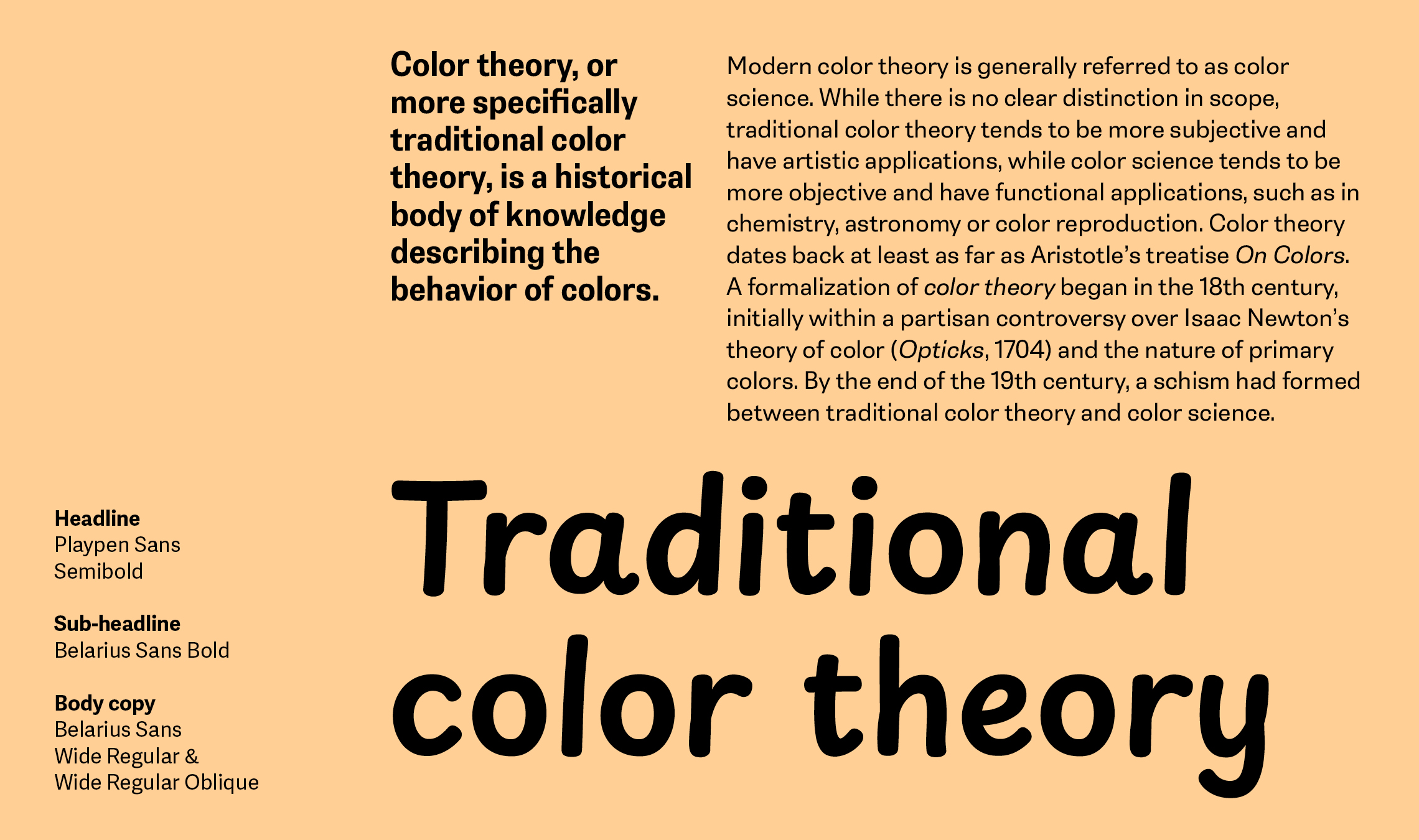 font paring belarius and playpen sans