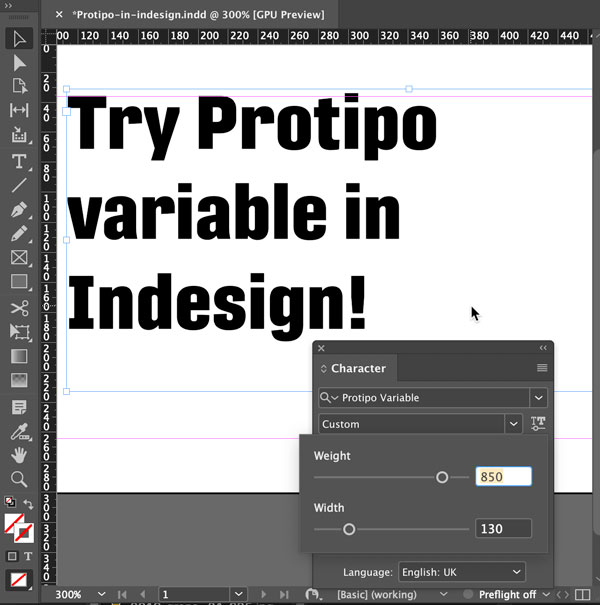 Protipo variable font