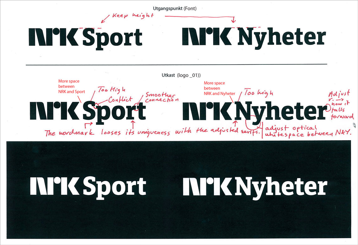 Logotype design for the NRK TV channels