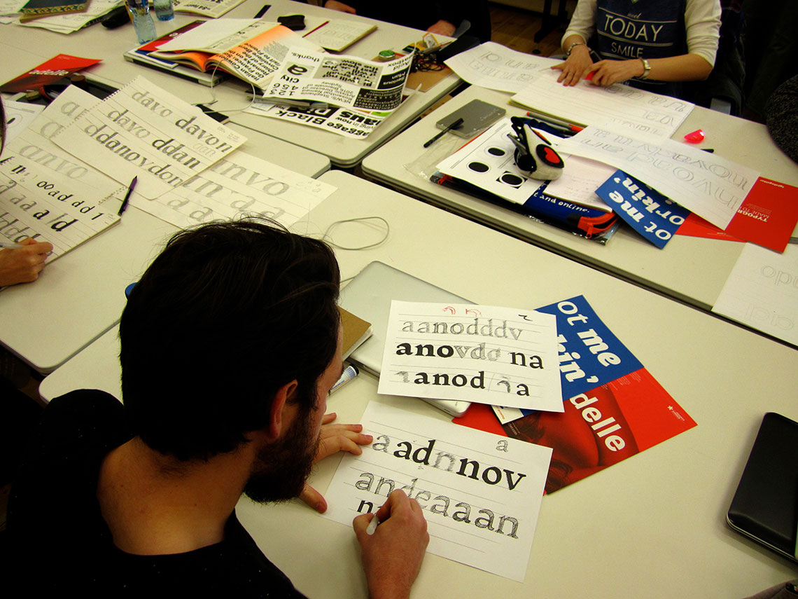 Intermediate-level workshop on font design