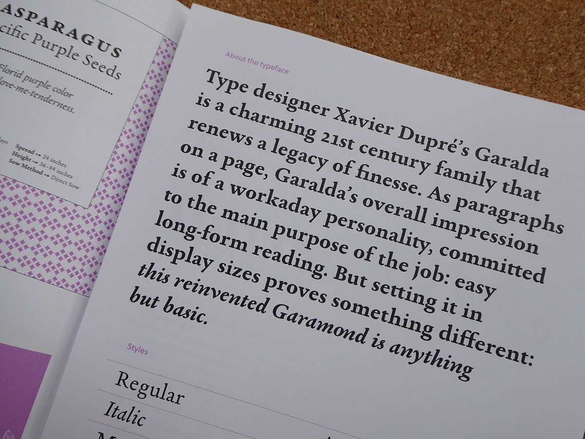 New Garalda type specimen.