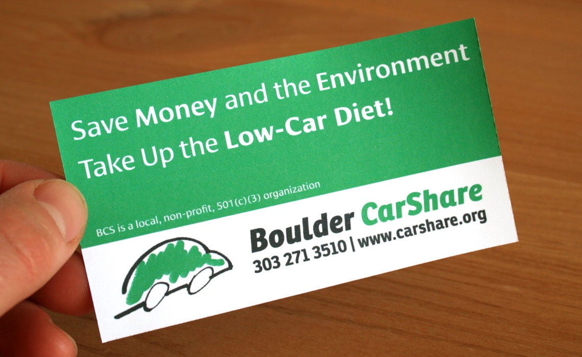 Boulder CarShare group promoting sustainable car use by sharing vehicles, chose Cora and Ronnia for their branding