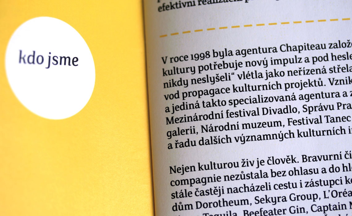 Studio Designiq selected Crete as corporate typeface for the Czech company Chapiteau.