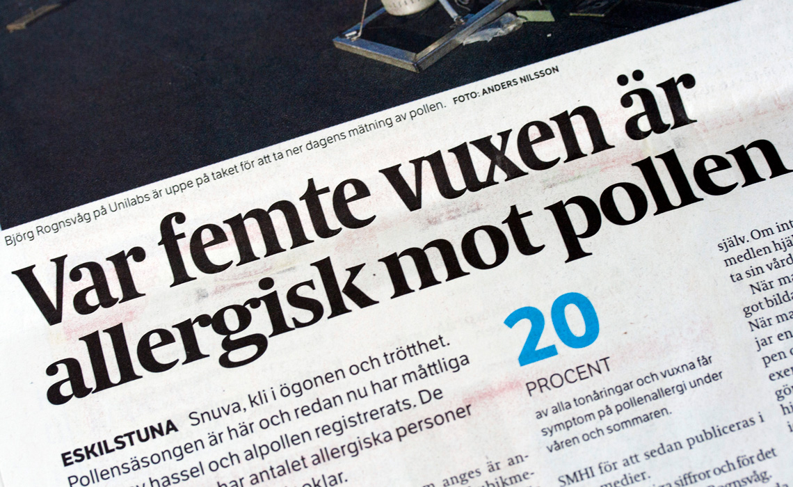 A range of TypeTogether's typefaces used for newspaper design