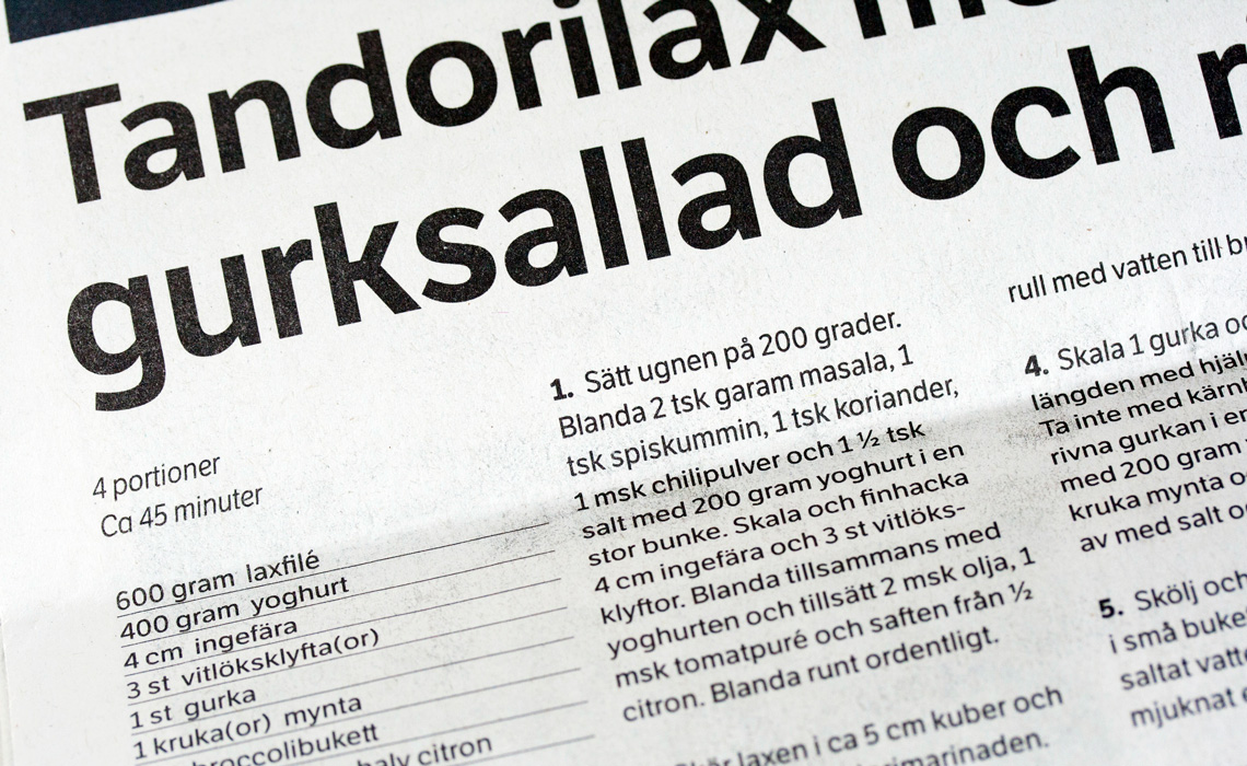 A range of TypeTogether's typefaces used for newspaper design