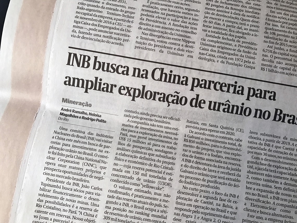 Coranto 2 by gerard unger in financial newspaper valor economico