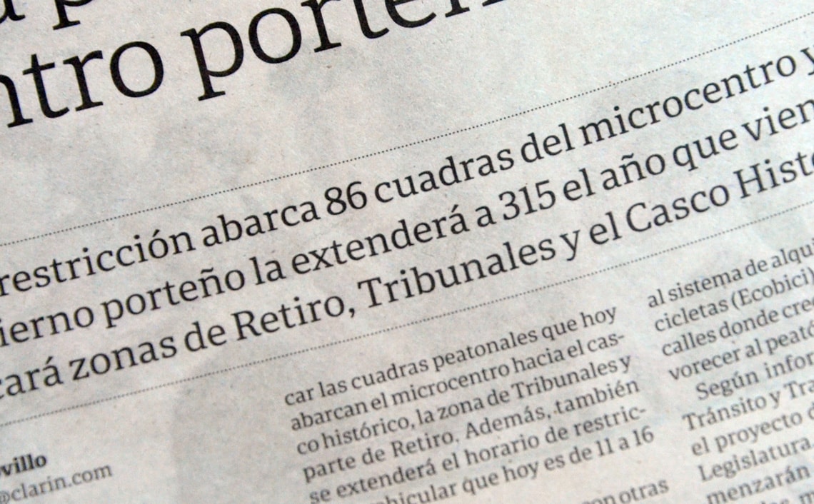 portada font shown in title of clarin newspaper