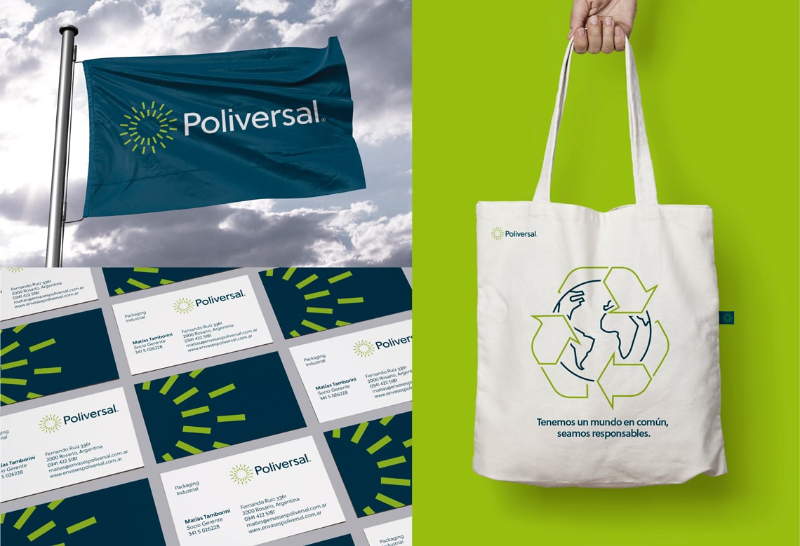 The new Poliversal logo and corporate identity uses Soleil