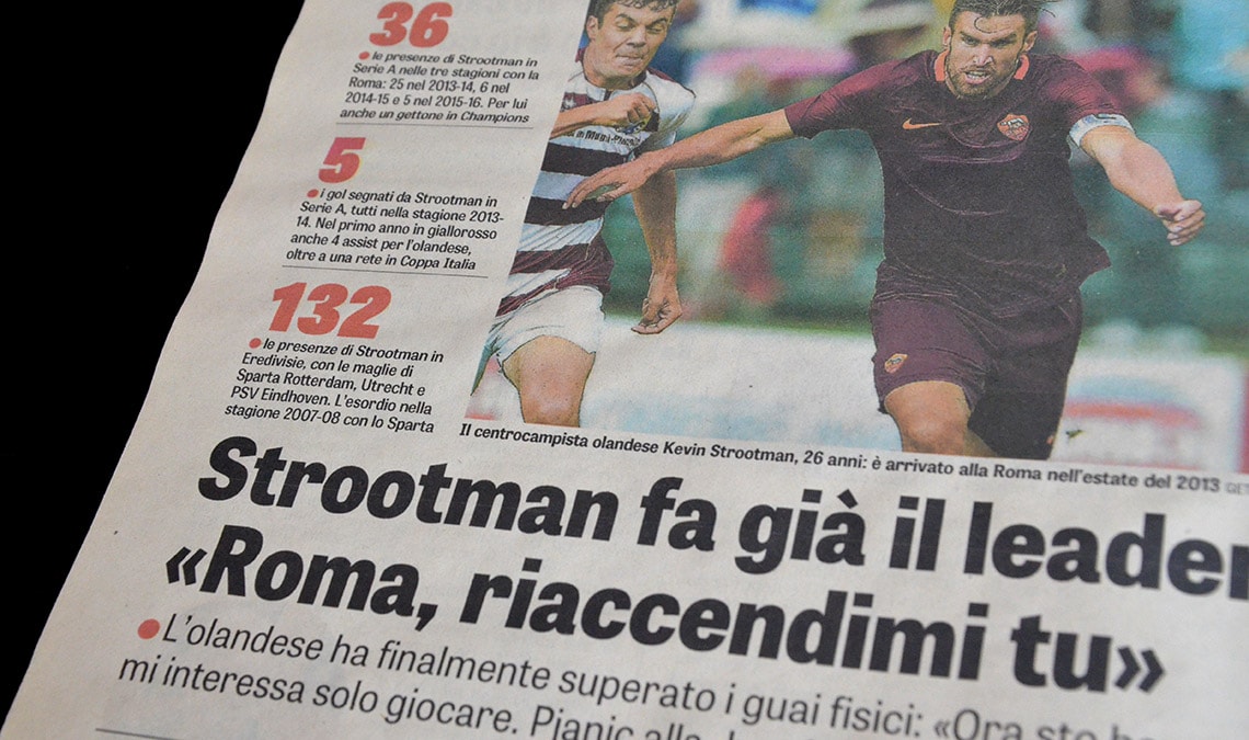 Tablet Gothic in use in the Italian sport newspaper La Gazzetta dello Sport.