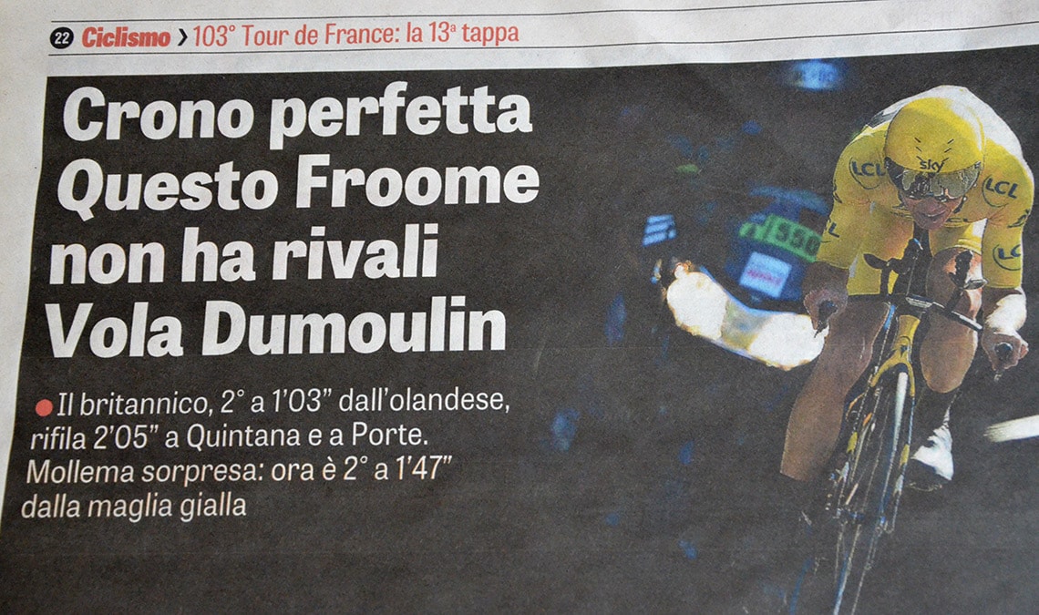 Tablet Gothic in use in the Italian sport newspaper La Gazzetta dello Sport.