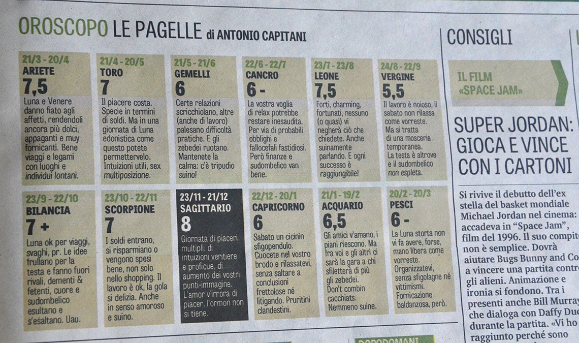 Tablet Gothic in use in the Italian sport newspaper La Gazzetta dello Sport.