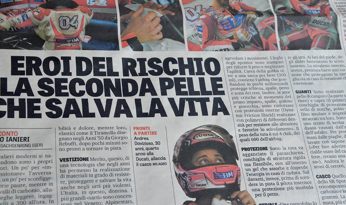 Tablet Gothic in use in the Italian sport newspaper La Gazzetta dello Sport.