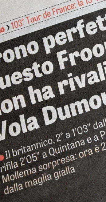 Custom Font for Tablet Gothic in use - La Gazzetta dello Sport by Typetogether