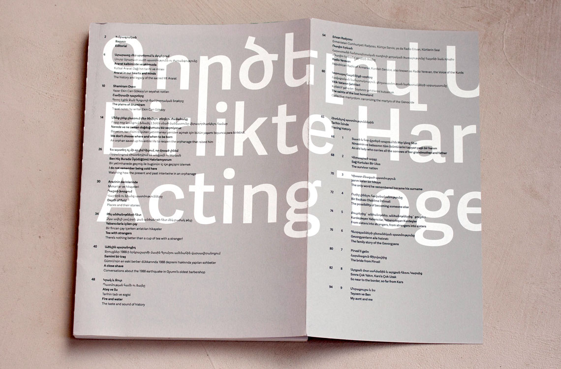 Adelle Sans Armenian used in the Acting Together magazine.