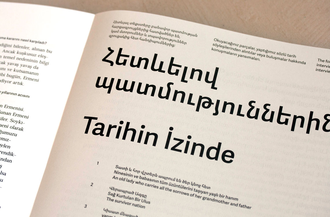 Adelle Sans Armenian used in the Acting Together magazine.
