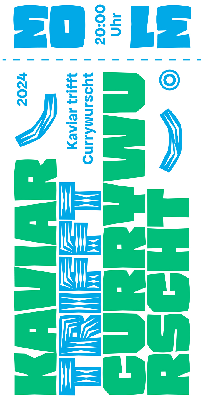 Custom Font for  - Rezak in theatrical comedy poster by Typetogether