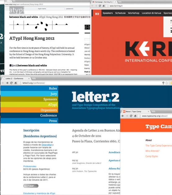 Conference websites using our fonts